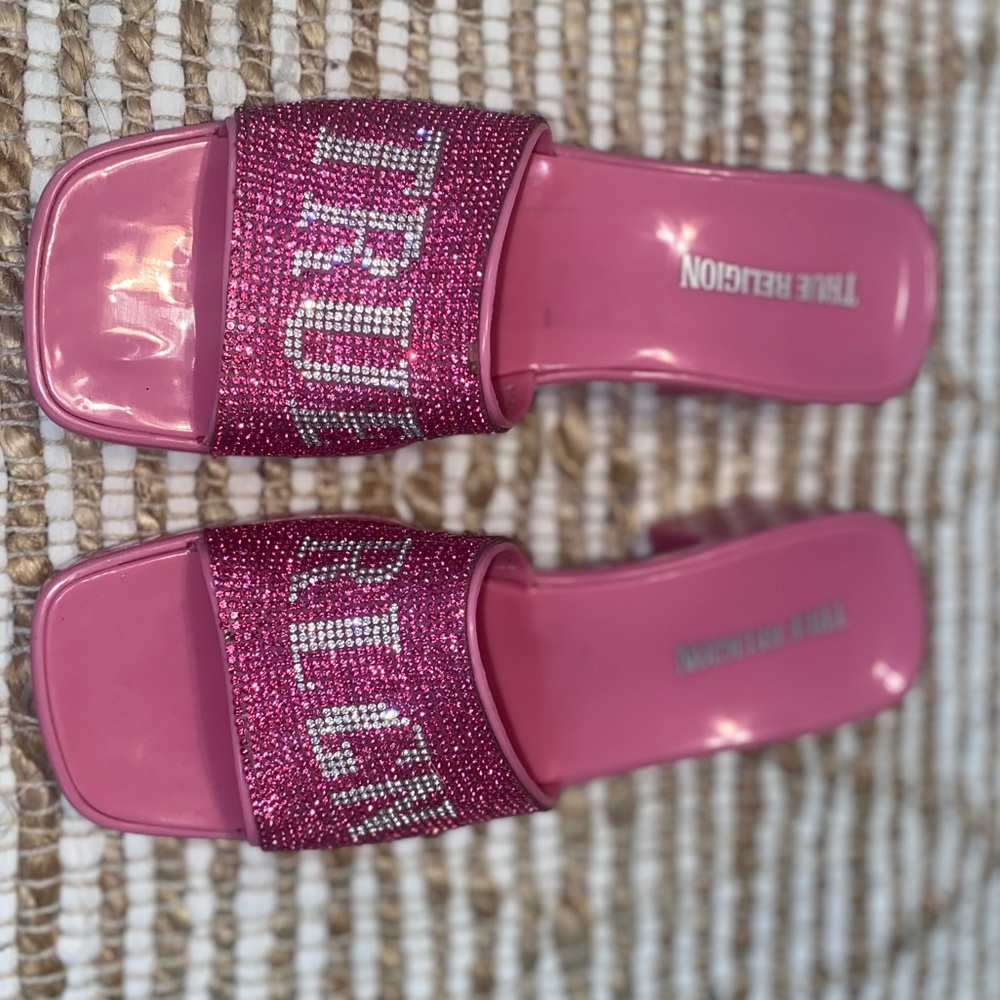 True Religion pink sandals